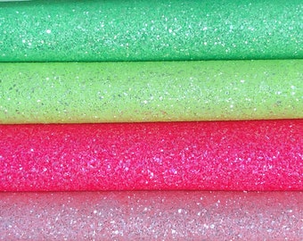 Glitter Faux Leather - Bright Colors -  Choose Color | Chunky Glitter Sheet | Hair Bow Fabric | Earring Faux Leather | Glitter Fabric