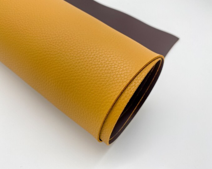 Cowhide Leather Mustard Double Sided Cowhide Split Panels 4oz 1.6mm
