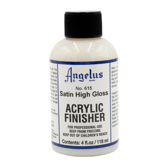 Angelus Acrylic Finisher Satin High Gloss 615 Leather Dye Sealer Acrylic  Paint Finish Dye and Paint Sealer Clear Coat 