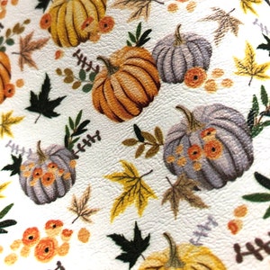 Marine Vinyl Yard - Fall Pumpkin Patch Printed Faux Leather / Earring Faux Leather / Hair Bow Faux Leather