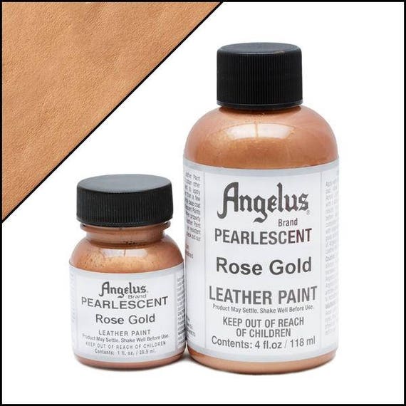 Angelus Pearlescent Paint Rose Gold / 1oz and 4oz Bottles / Metallic  Leather Paint 