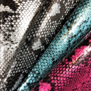 Faux Leather - Snake Print Faux Leather | Faux Leather Sheet | Earring Material | Hair Bow Fabric | Keychain Faux Leather
