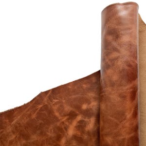 Tan Distressed Cowhide Leather Side | 3oz-4oz | 1.2mm-1.6mm