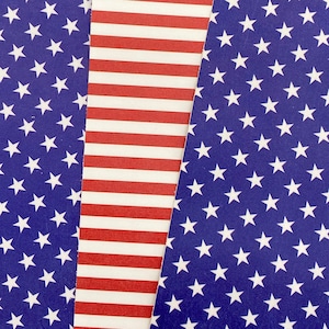 Stars & Stripes Printed Cowhide Leather | Leather Panels | Earring Leather | Purse Leather | Inlay Leather | Chrome Free Leather