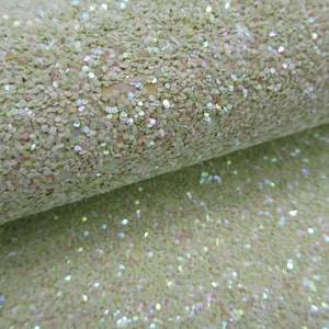 Glitter Faux Leather - Seaweed Green | Chunky Glitter Sheet | Hair Bow Fabric | Earring Faux Leather | Glitter Fabric | Pastel Green