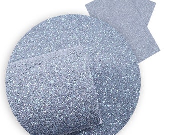 Glitter Faux Leather - Shark Grey | Chunky Glitter Sheet | Hair Bow Fabric | Earring Faux Leather | Glitter Fabric | Grey Iridescent Glitter