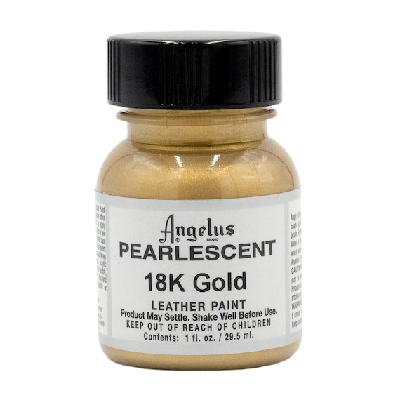 Angelus Pearlescent Paint 18k Gold / 1oz and 4oz Bottles / Metallic Leather  Paint 