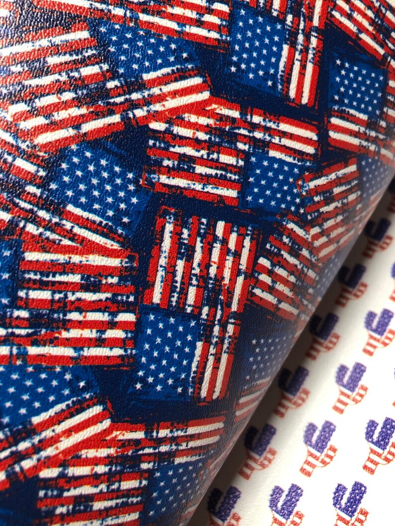 Printed Marine Vinyl American Flag Pattern Faux Leather Etsy