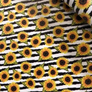 Marine Vinyl Yard - Sunflower Stripes Printed Faux Leather / Earring Faux Leather / Hair Bow Faux Leather