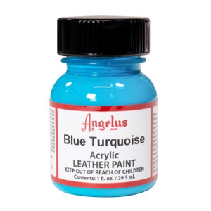 Peinture acrylique bleu Angélus turquoise, 30 g - Peinture acrylique pour cuir - Peinture pour chaussures - Peinture pour chaussures personnalisée