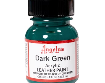 Angelus Dark Green Acrylic Paint 1oz - Leather Acrylic Paint - Shoe Paint - Custom Shoe Paint