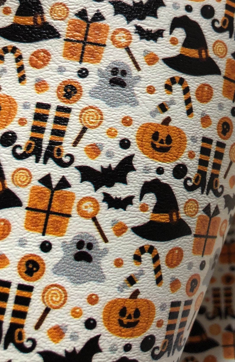 Marine Vinyl Yard Halloween Print faux leather sheet / | Etsy