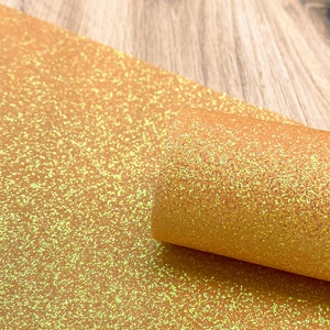 Glitter Faux Leather - Orange Slices Extra Fine Glitter | Glitter Fabric | Hair Bow Fabric | Earring Faux Leather | Iridescent Glitter