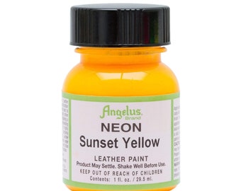 Angelus Neon Acrylic Leather Paint - Sunset Yellow 1oz