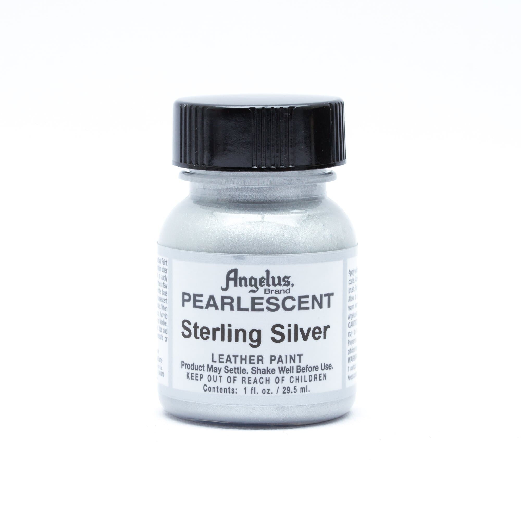 Angelus Pearlescent Paint Sterling Silver / 1oz and 4oz Bottles / Metallic Leather  Paint 