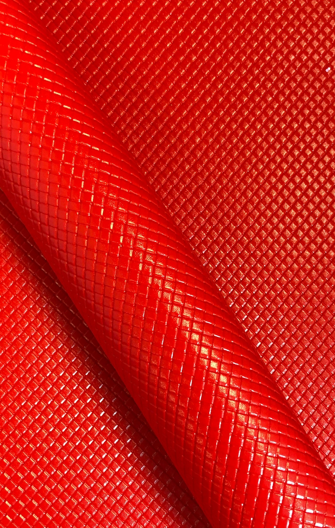 Faux Leather Red Embossed Faux Leather Faux Leather Etsy