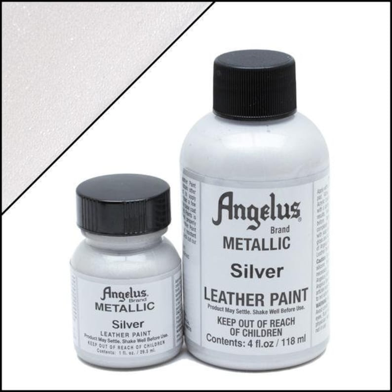 Angelus Acrylic Leather Paint Silver Metallic 1oz and 4oz Etsy