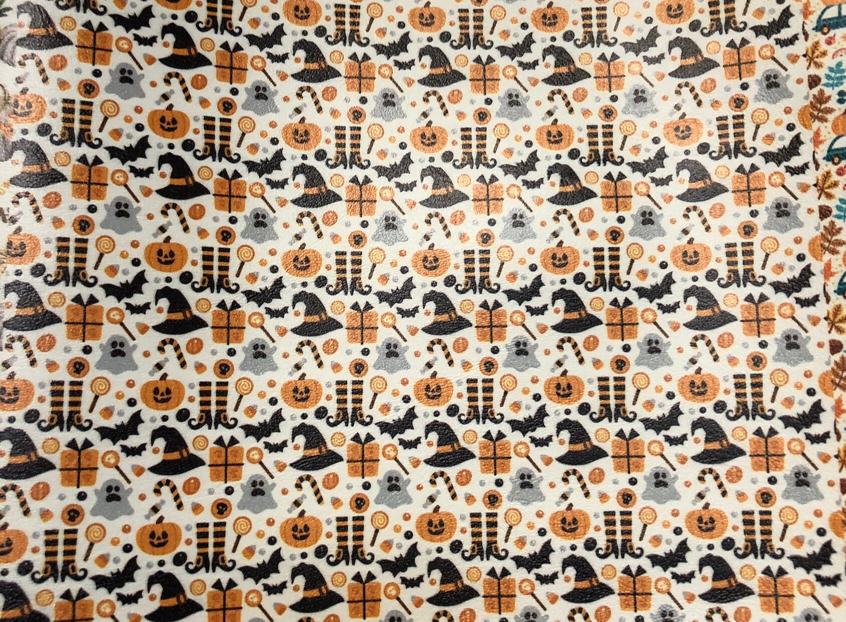 Marine Vinyl Yard Halloween Print faux leather sheet / | Etsy