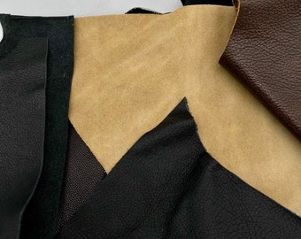 Variety Leather Scrap - 1lb bag | Cowhide Leather | Crafting Leather | Earring Leather | Keychain Leather | Wallet Leather