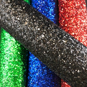 Glitter Faux Leather - Choose Color | Chunky Glitter Sheet | Hair Bow Fabric | Earring Faux Leather | Glitter Fabric | Various Colors