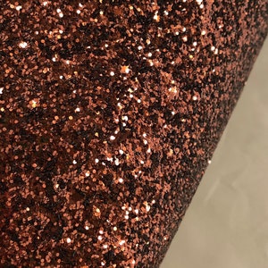 Glitter Faux Leather - Bronze | Chunky Glitter Sheet | Hair Bow Fabric | Earring Faux Leather | Glitter Fabric