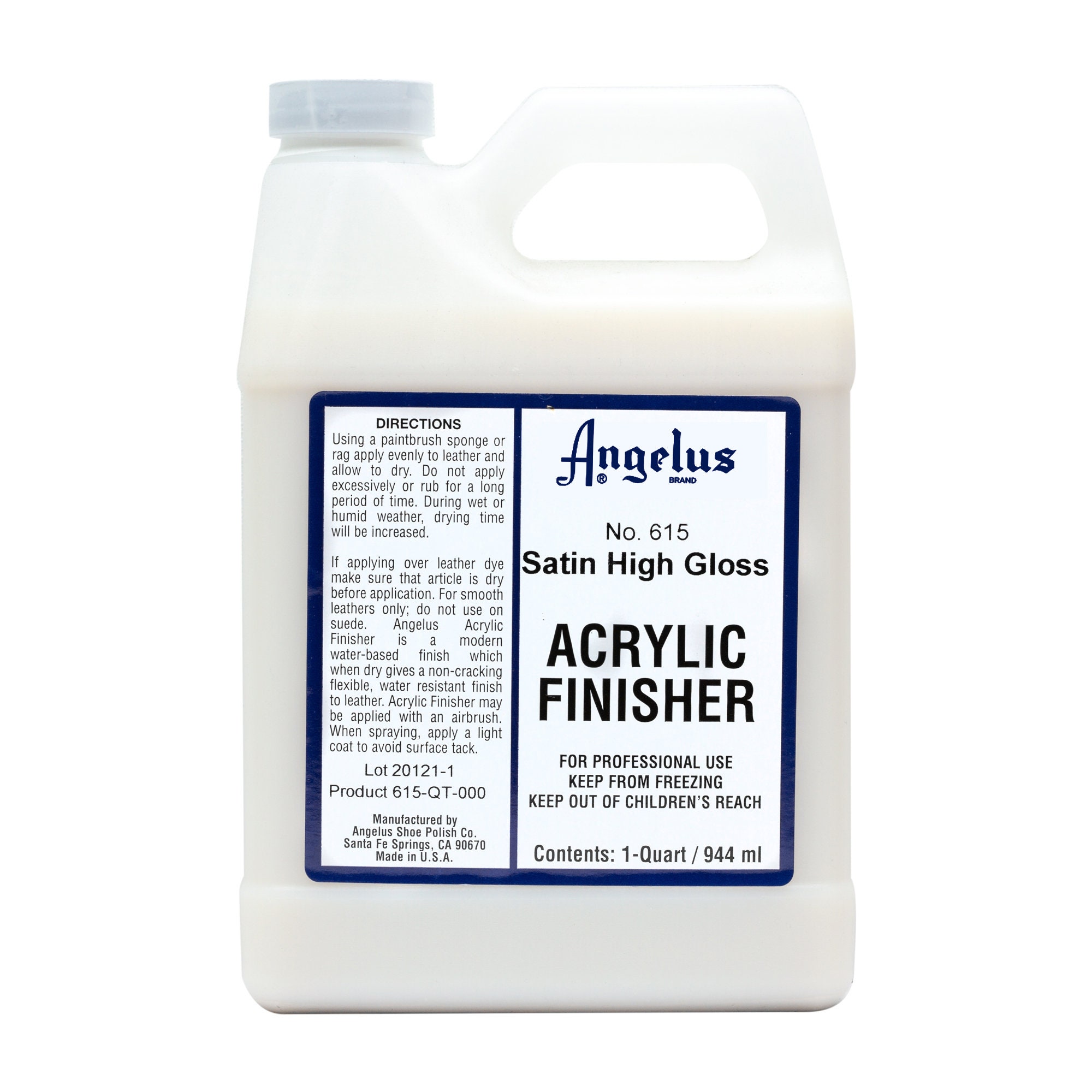 Angelus Acrylic Finisher Satin High Gloss #615 | Leather Dye Sealer |  Acrylic Paint Finish | Dye and Paint Sealer | Clear Coat