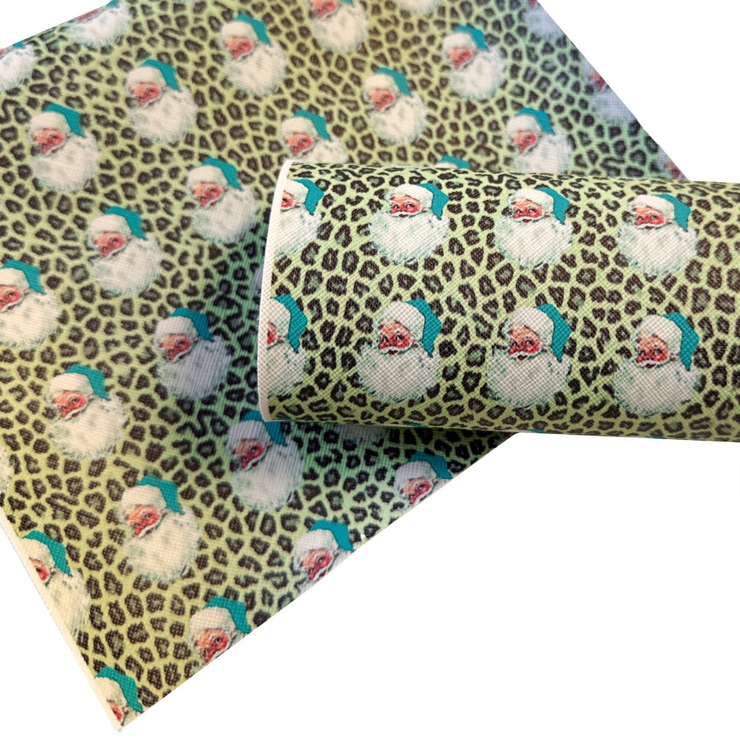 Green Santa Leopard Faux Leather Sheet (7.75" X 13") - Etsy