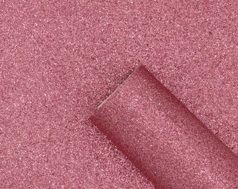 Flamingo Pink Glitter Faux Leather Sheet: Fine Craft Fabric