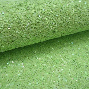 Glitter Faux Leather -  Pastel Sea Turtle Green | Chunky Glitter Sheet | Hair Bow Fabric | Earring Faux Leather | Glitter Fabric