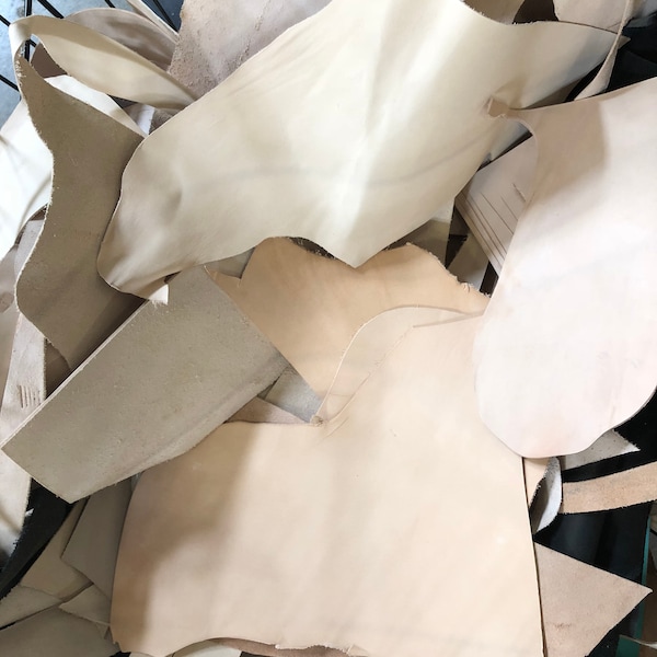 Vegetable Tanned Leather Remnants - Leather Scrap 1lb