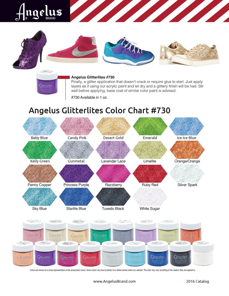 Angelus Glitterlites Glitter Paint Leather Glitter Paint Etsy
