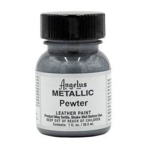 Angelus Leather Paint - Pewter 1oz Bottle
