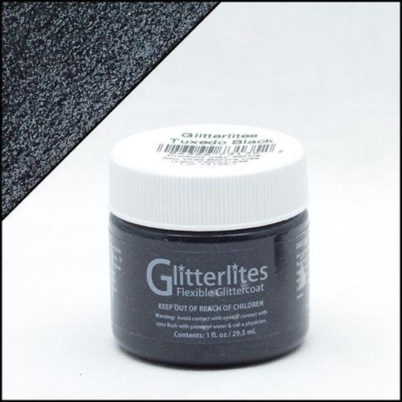 Angelus Glitterlites Flexible Glittercoat Paint - Tuxedo Black, 1 oz