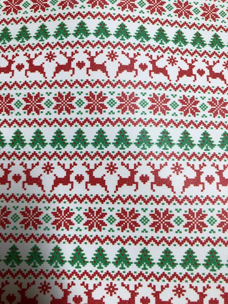 Printed Leather Panel Earring Leather Ugly Sweater Printed Leather Panel
