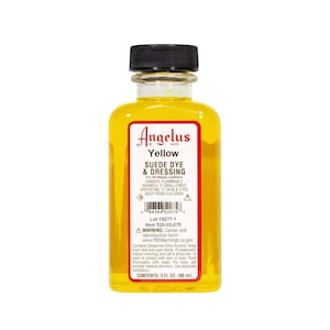 Angelus Yellow Suede Dye 3oz - Yellow - Suede Leather Dye