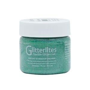 Angelus Glitterlites Kelly Green 1 oz - Glitter Leather Paint