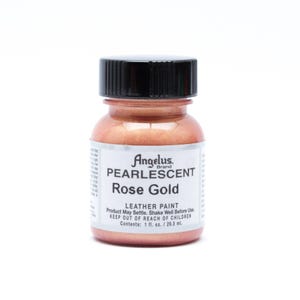 Angelus Pearlescent Paint Rose Gold / 1oz and 4oz bottles / Metallic Leather Paint