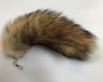 Real Red Fox Tail - Fox Tail Keychain - Fox Tail Bag Clip - Fox Tail With Clip
