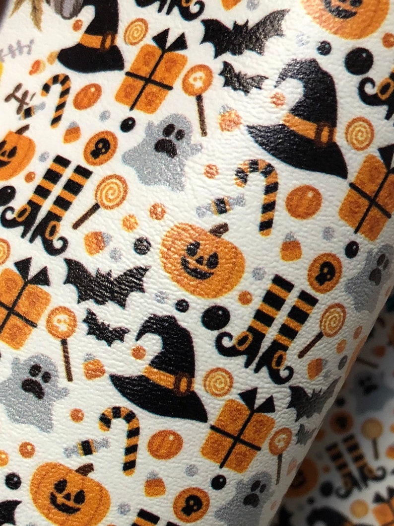 Marine Vinyl Yard Halloween Print faux leather sheet / | Etsy