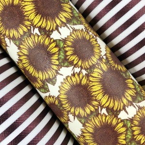 Printed Leather - Sunflower | Leather Panels | Earring Leather | Purse Leather | Inlay Leather | Chrome Free Leather