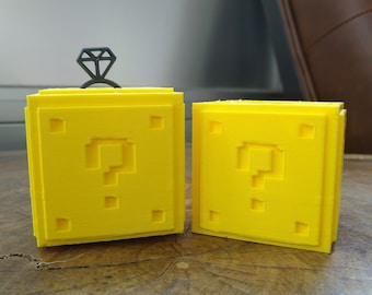 Caixa de anel de noivado inspirada em Mario impressa em 3D