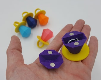 Ring Pop Box 3D Printed Proposal Wedding Ring Box or Ring Bearer Box