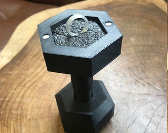 Dumbbell Weight Wedding Rings Box