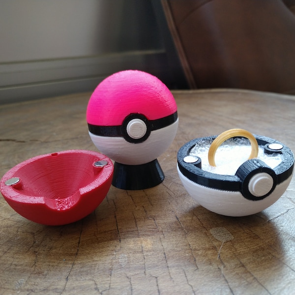 Miniature Pokeball Pokemon Proposal Ring Box