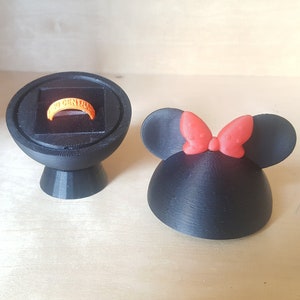 Minnie Mouse Ring Box 3D Printed Wedding Ring Box or Ring Bearer Box