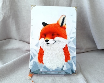 Handmade book with a fox illustration
