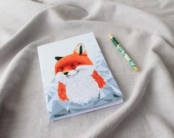 Handmade notebook with a beautiful fox illustration