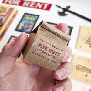 FIVE GUYS miniature bag (KEYCHAIN + Magnet + Ornament options)