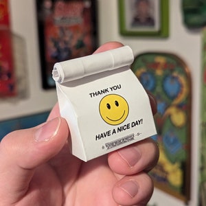 HAVE A NICE DAY miniature bag (keychain + magnet + ornament options)