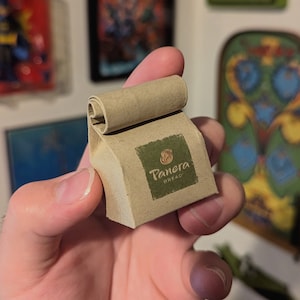 PANERA BREAD miniature bag (KEYCHAIN + Magnet + Ornament options)